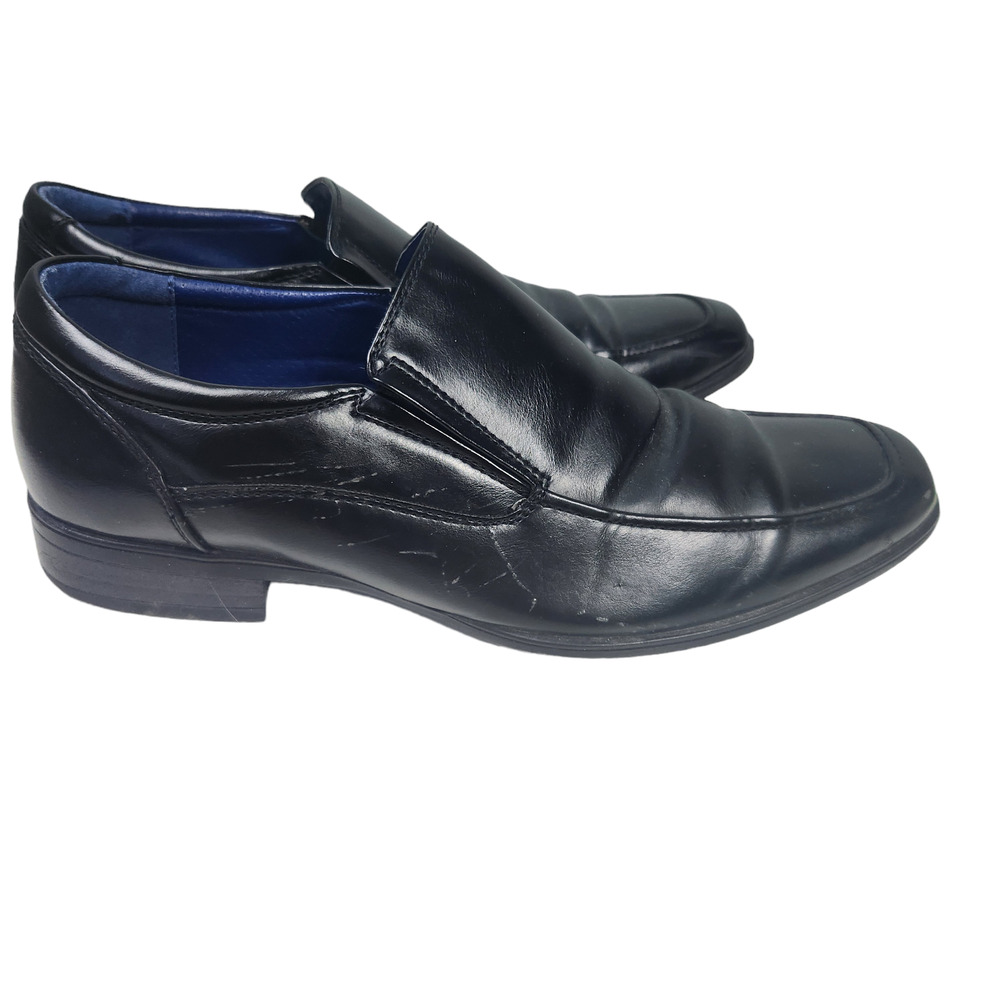 SM New York Shoes Mens Size 8.5 Slip On Loafer Black Manmade Finn - Picture 6 of 11